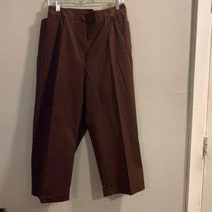 Jones New York Wide Leg Cropped Pants with pockets. Brown size 22W.